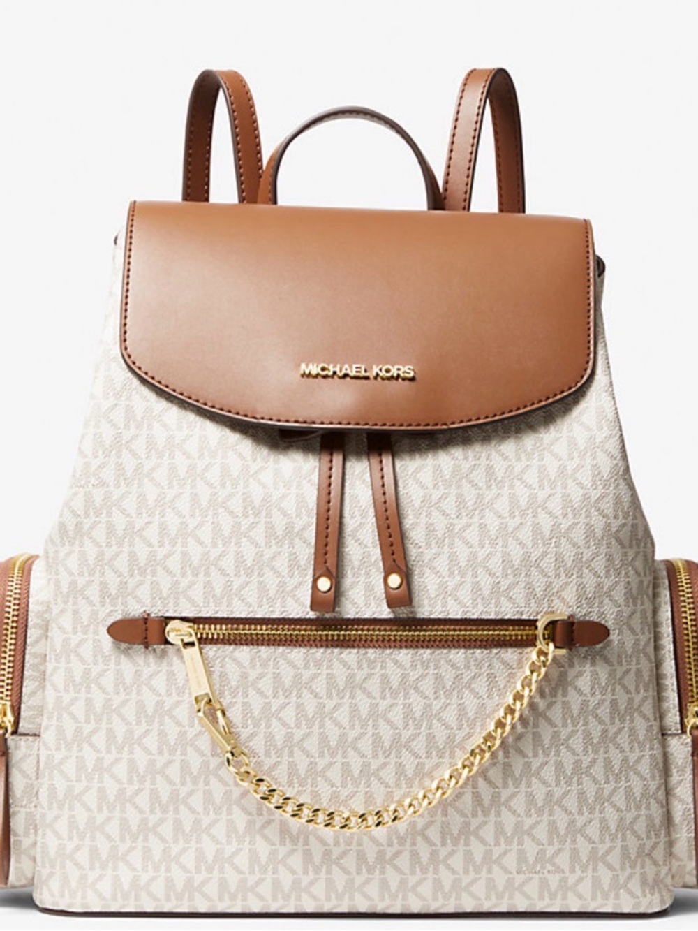 Michael Kors Tan and Cream Women's Backpack